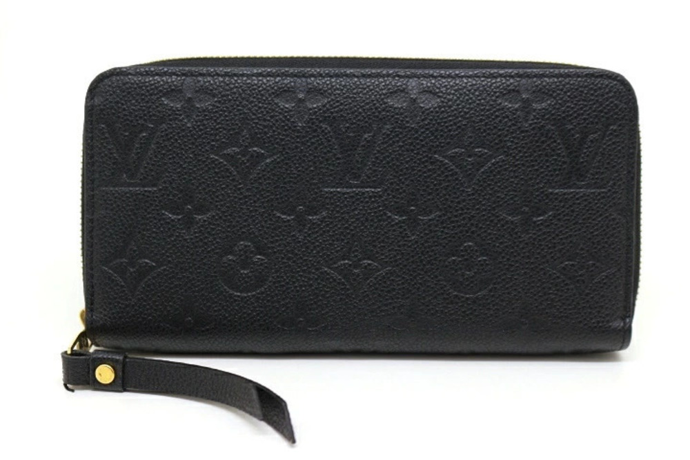 LOUIS VUITTON Wallet Long Zippy Monogram Empreinte Noir Black